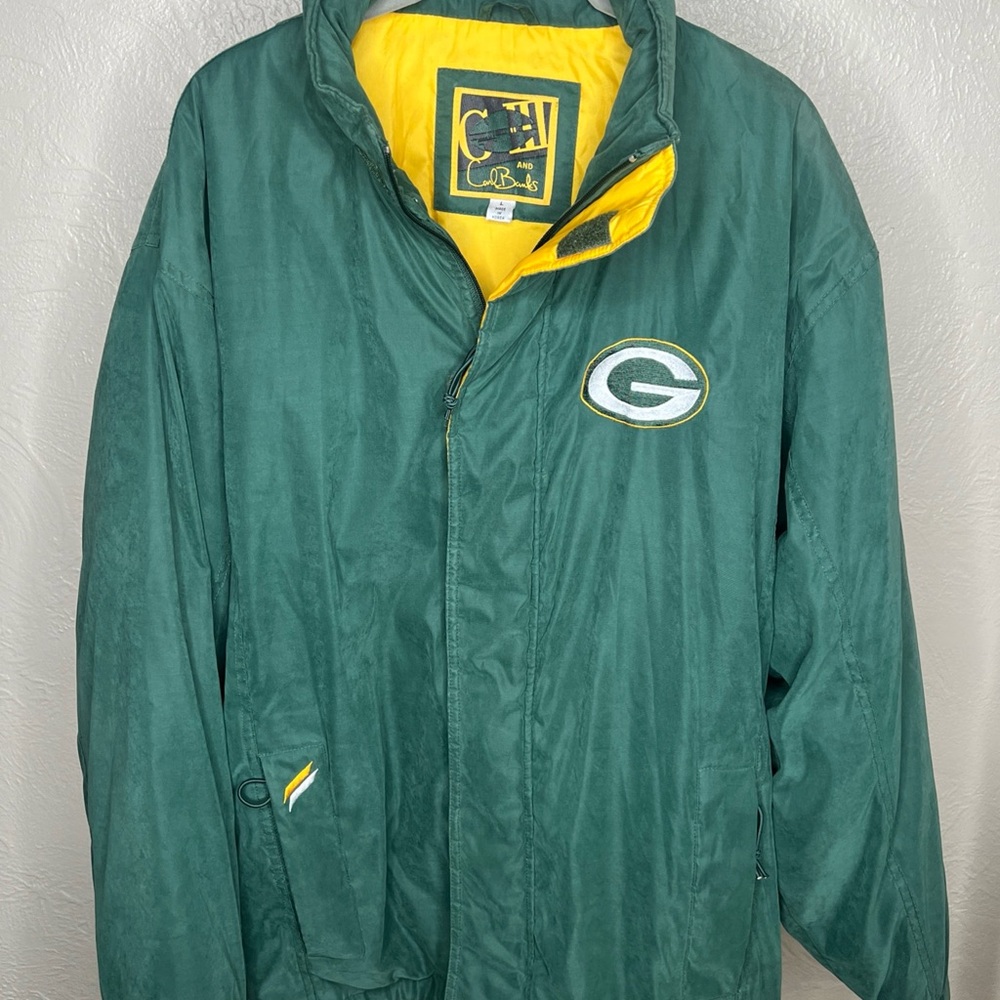 Vintage 90s Green Bay Packers Mens Large Softshell Jacket EUC G-III & Carl Banks